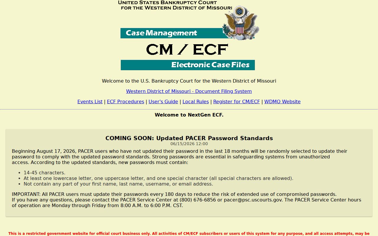 Barry County docket search federal bankruptcy CM ECF distinction