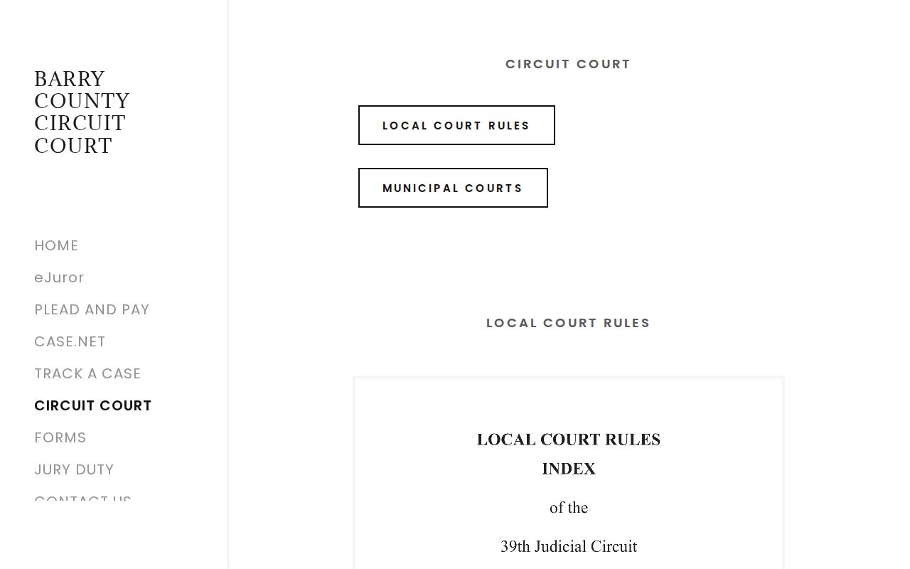 Barry County court schedule circuit court rules and links