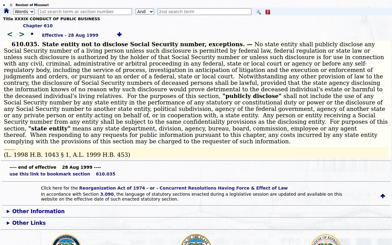 Court records image associated with Missouri personal-identifier protections