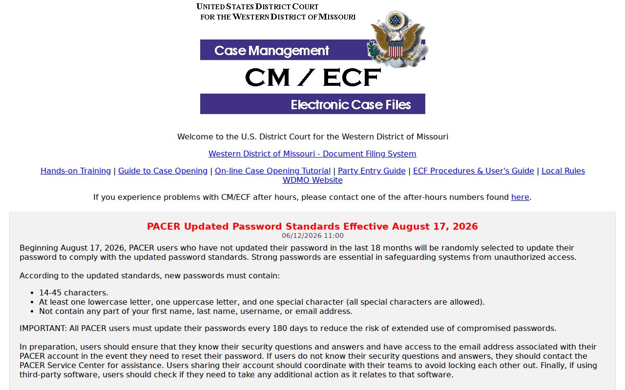 Barry County criminal court docket federal CM ECF access distinction