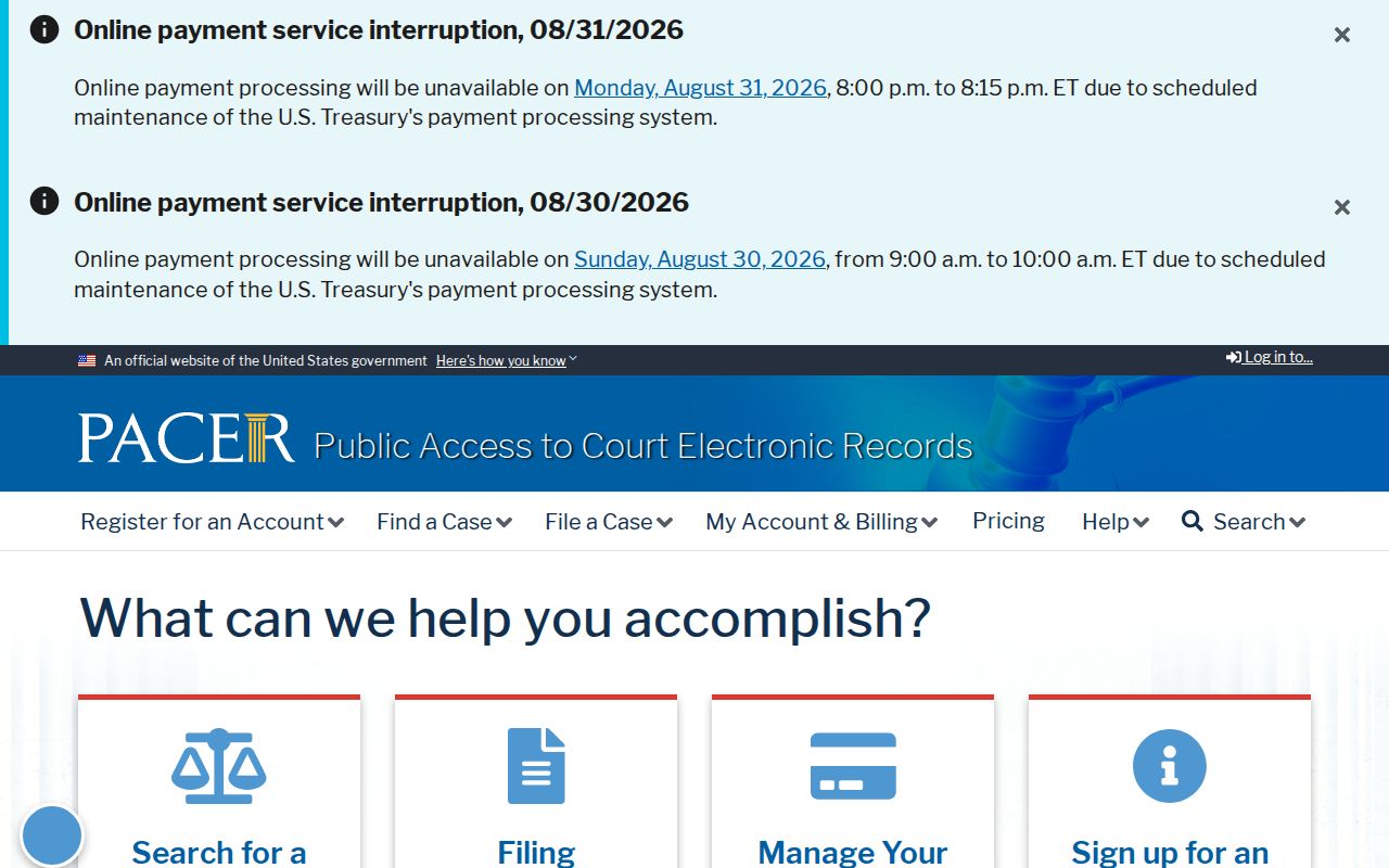 Barry County criminal court docket federal PACER access distinction