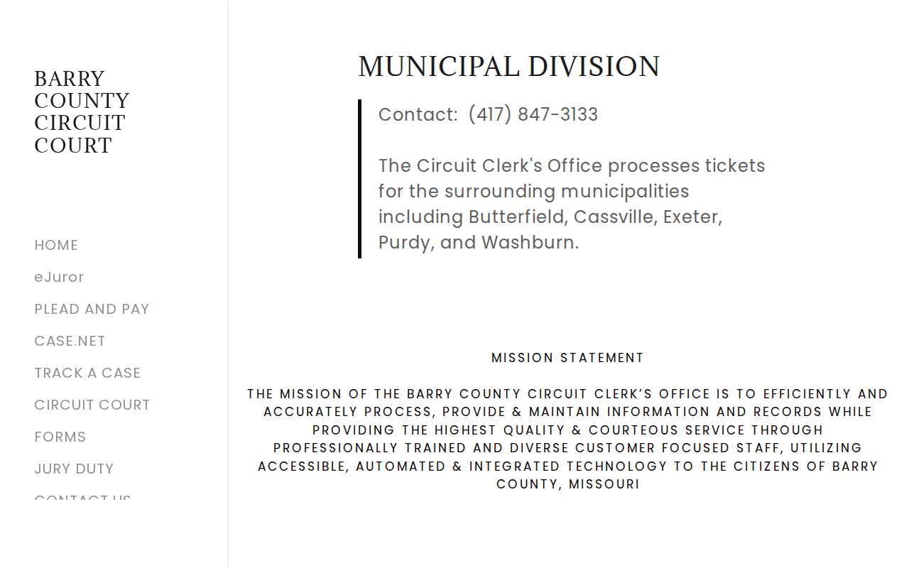 Purdy court records municipal ticket processing route