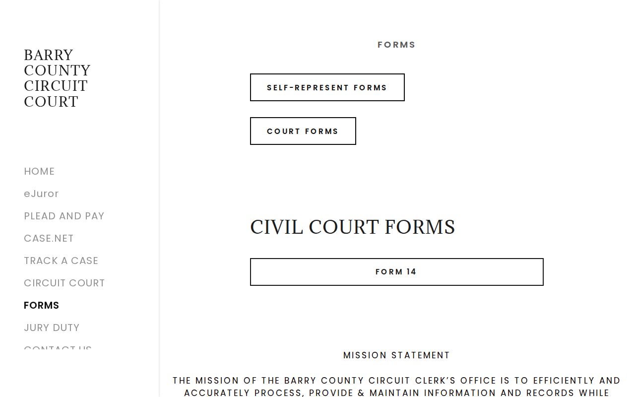 Seligman court records Barry County forms and copy request route