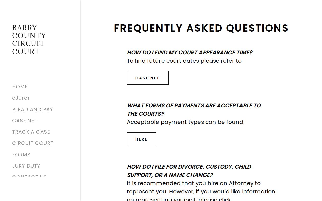 Wheaton court records Barry County court date and traffic FAQ route